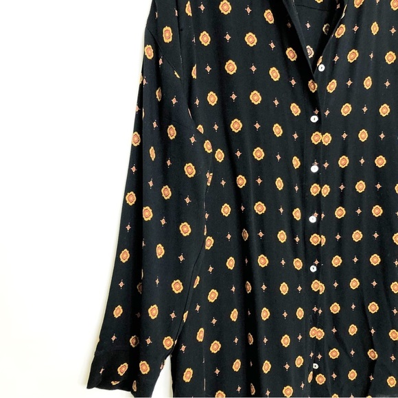 Free people black, printed button down shirt - Picture 8 of 12